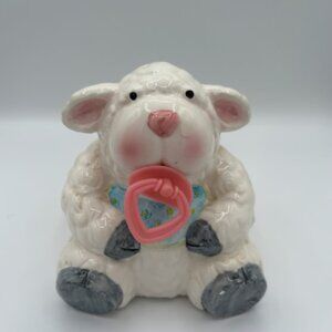 NAPCO Ceramic Baby Nursery Planter Lamb Sheep With Pacifier Vintage